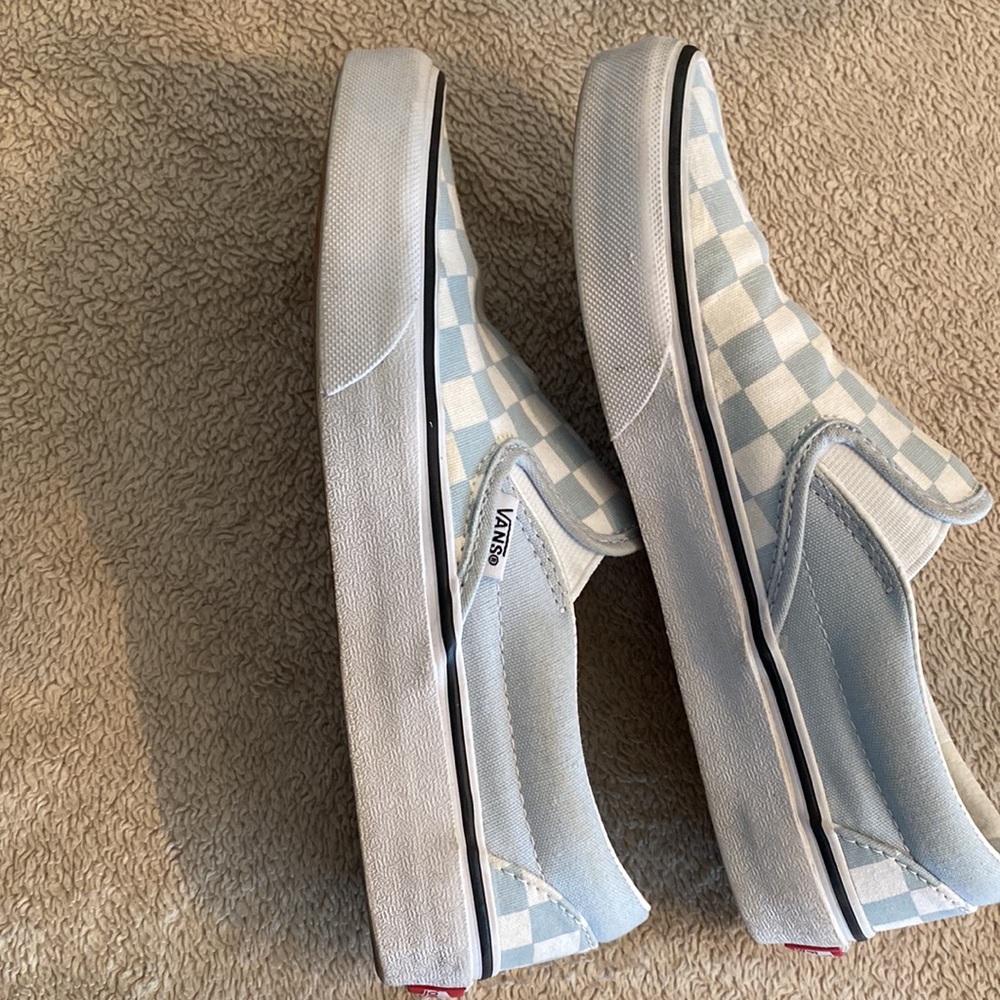 Girl’s Vans baby blue and white checkered - Picture 4 of 6